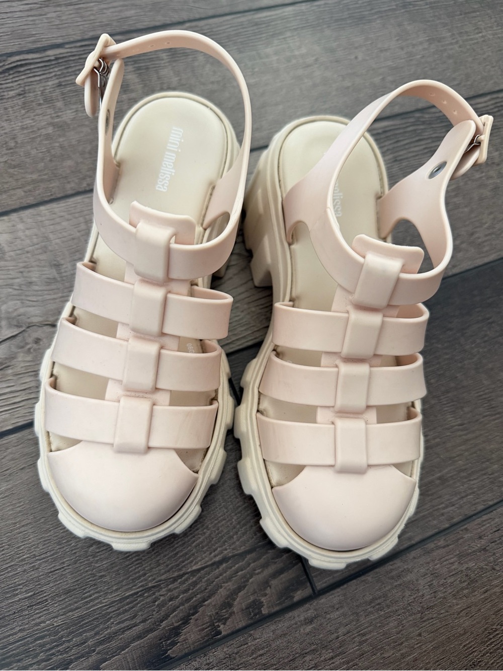 Mini Melissa girls light Pink Jelly Platform Sandals